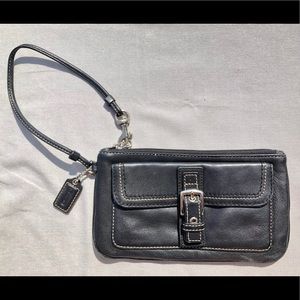 Black Leather Coach Clutch